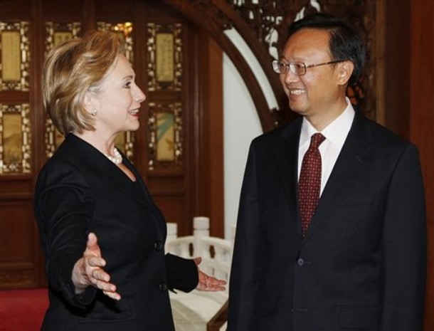 Hillary Rodham Clinton and Yang Jiechi 