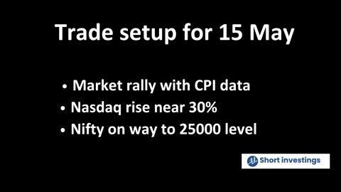 Trade Setup for 15 May; NSE Nifty 50 Eyes 25,000 levels, Nasdaq Bullish and Markets Rally on CPI Data