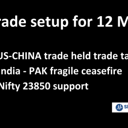 Trade Setup for 12 May; US-CHINA trade negotiation, India- Pakistan ceasefire and Nifty 23850 Support