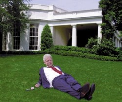 When Clapton’s attempted to relieve himself on the White House lawn